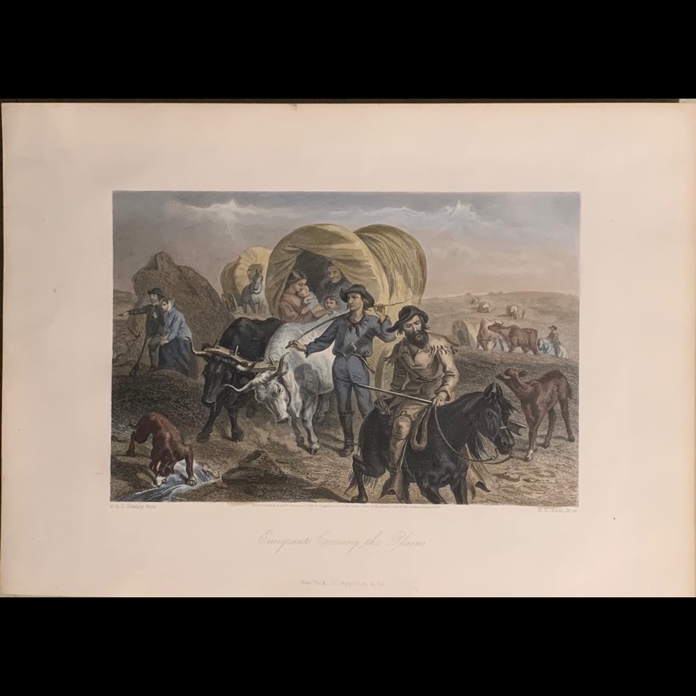 Vintage Art Print: "Emigrants Crossing the Plains"